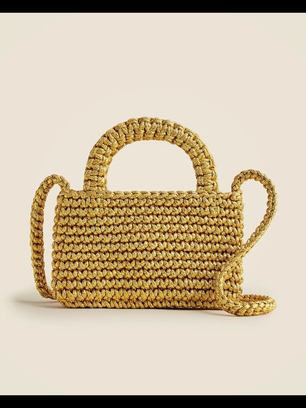 J. Crew Woven Mini Tote in Gold